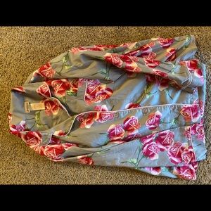 Bedhead size LARGE pajama set long sleeve classic notch rosebud